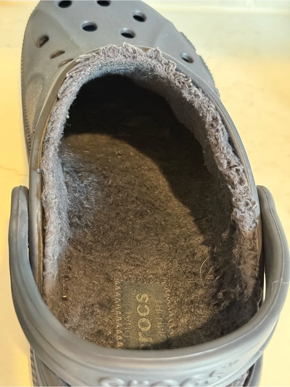 Crocs Classic Lined Clog Navy Blue Faux Fur Fleece M9 W11 Winter Comfort Shoes